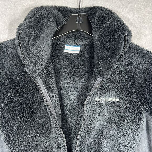 Columbia Fleece Full Zip Jacket Womens SM Black Embroidered Teddy Sherpa Sweater - Picture 2 of 7